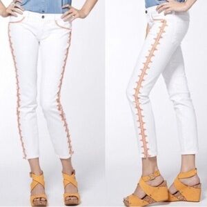Lucky Brand Embroidered Capri/Cropped White Jeans